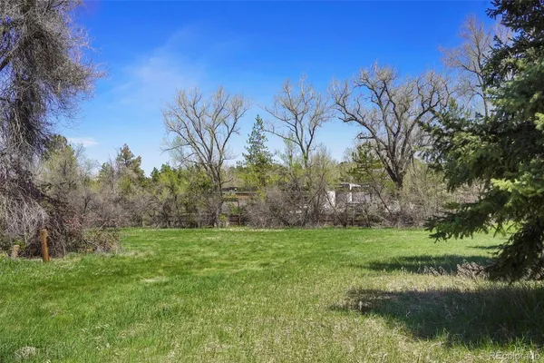 a backyard of a house with lots of green space