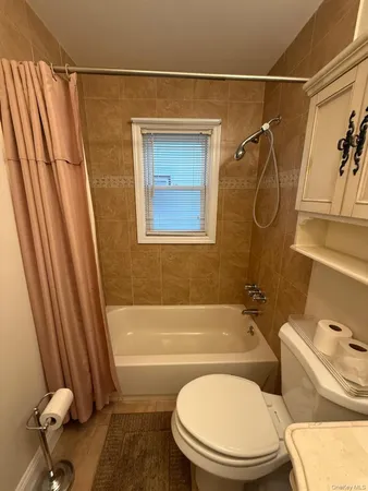 a bathroom with a toilet and a bathtub