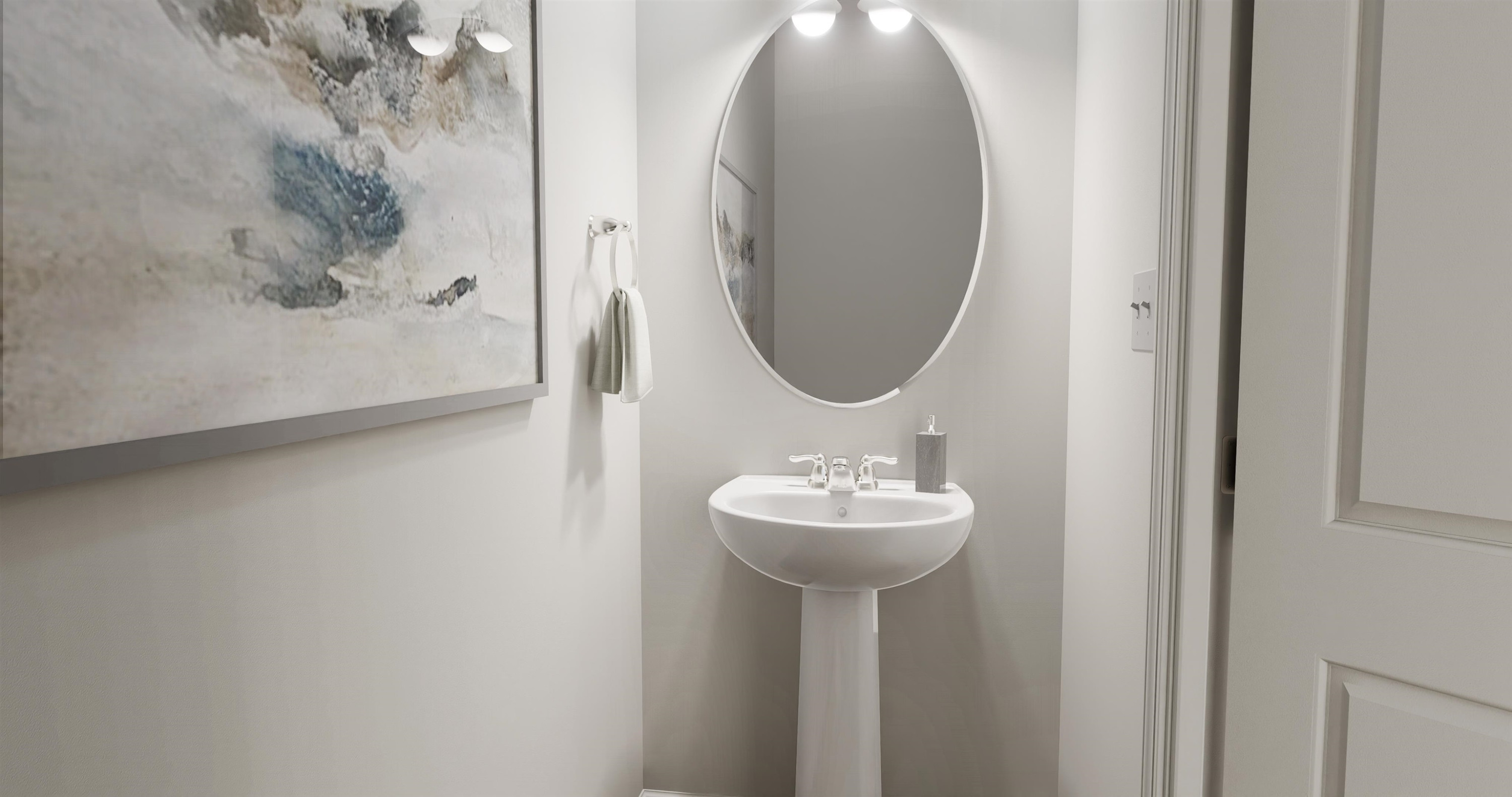 5019 Microcline Trail, Unit 813 MEREDITH B Raleigh, NC 27610 - Photo 15 of 16 a bathroom with a sink and a mirror