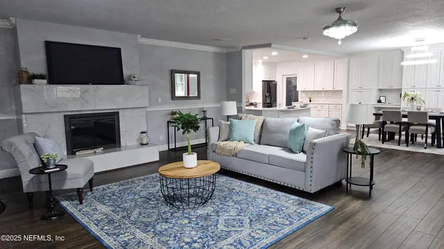 an empty room with a empty space and a ceiling fan