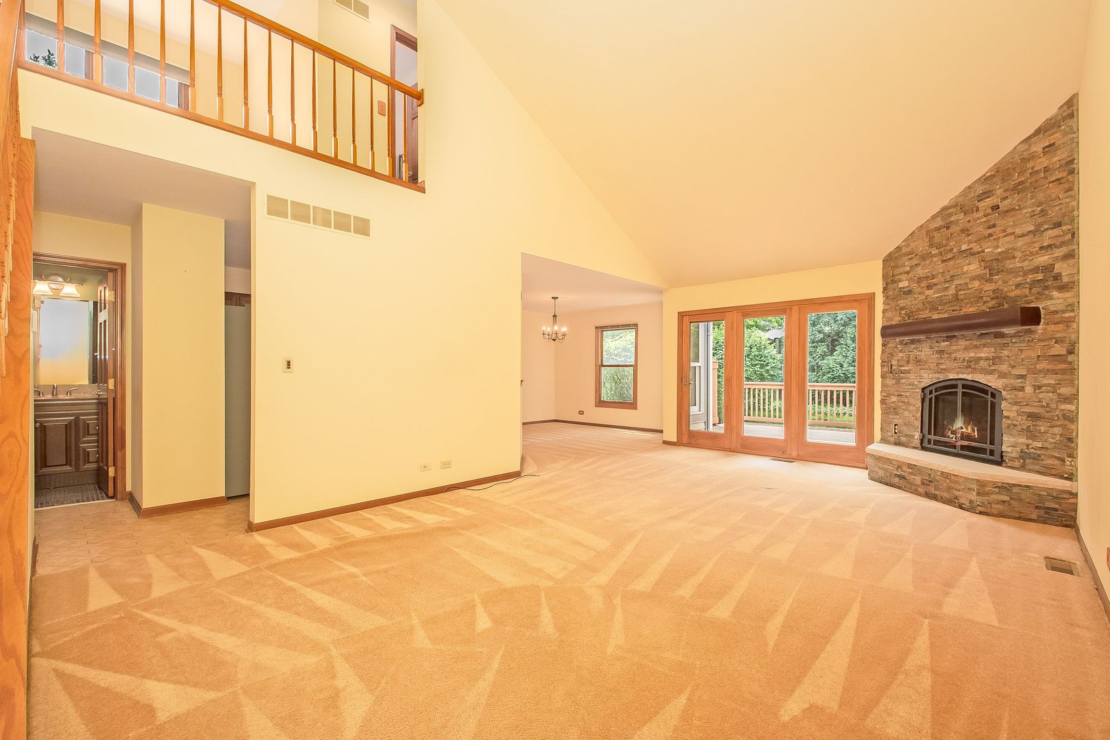 466 River Front Circle Naperville, IL 60540 - Photo 4 of 17 a view of an empty room with a fireplace and a window