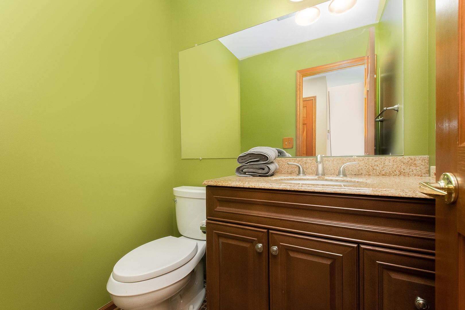 466 River Front Circle Naperville, IL 60540 - Photo 8 of 17 a bathroom with a sink a toilet and mirror