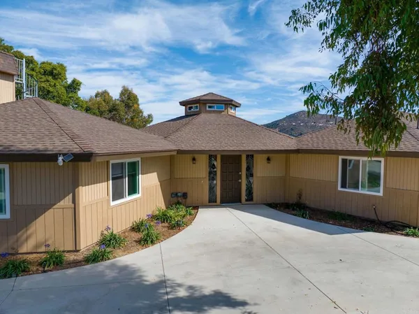 front view of a house with a garage
