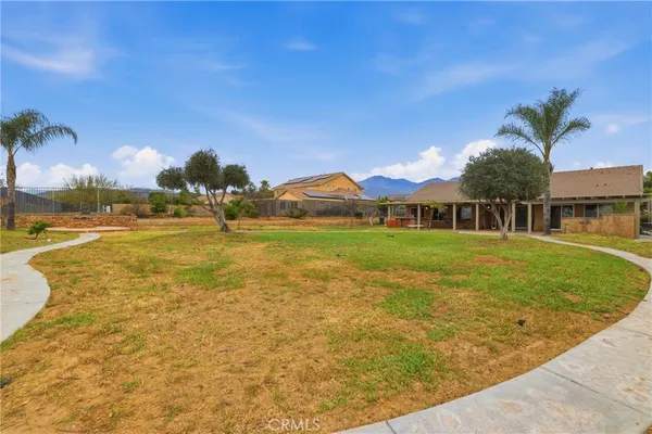 a view of an ocean with a big yard