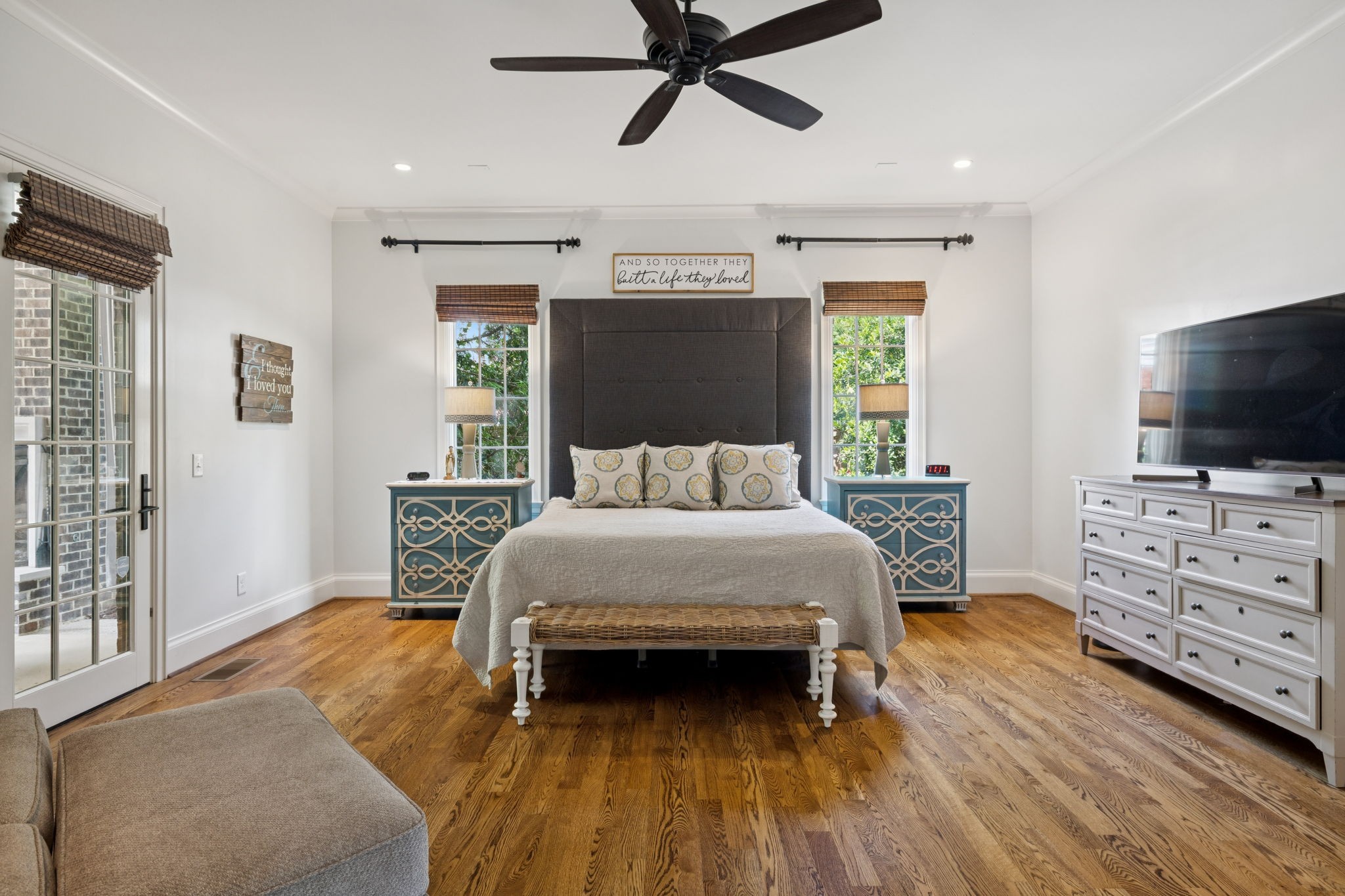 2401 Sterling Road Nashville, TN 37215 - Photo 57 of 92 a bedroom with a bed and a flat tv screen on dresser