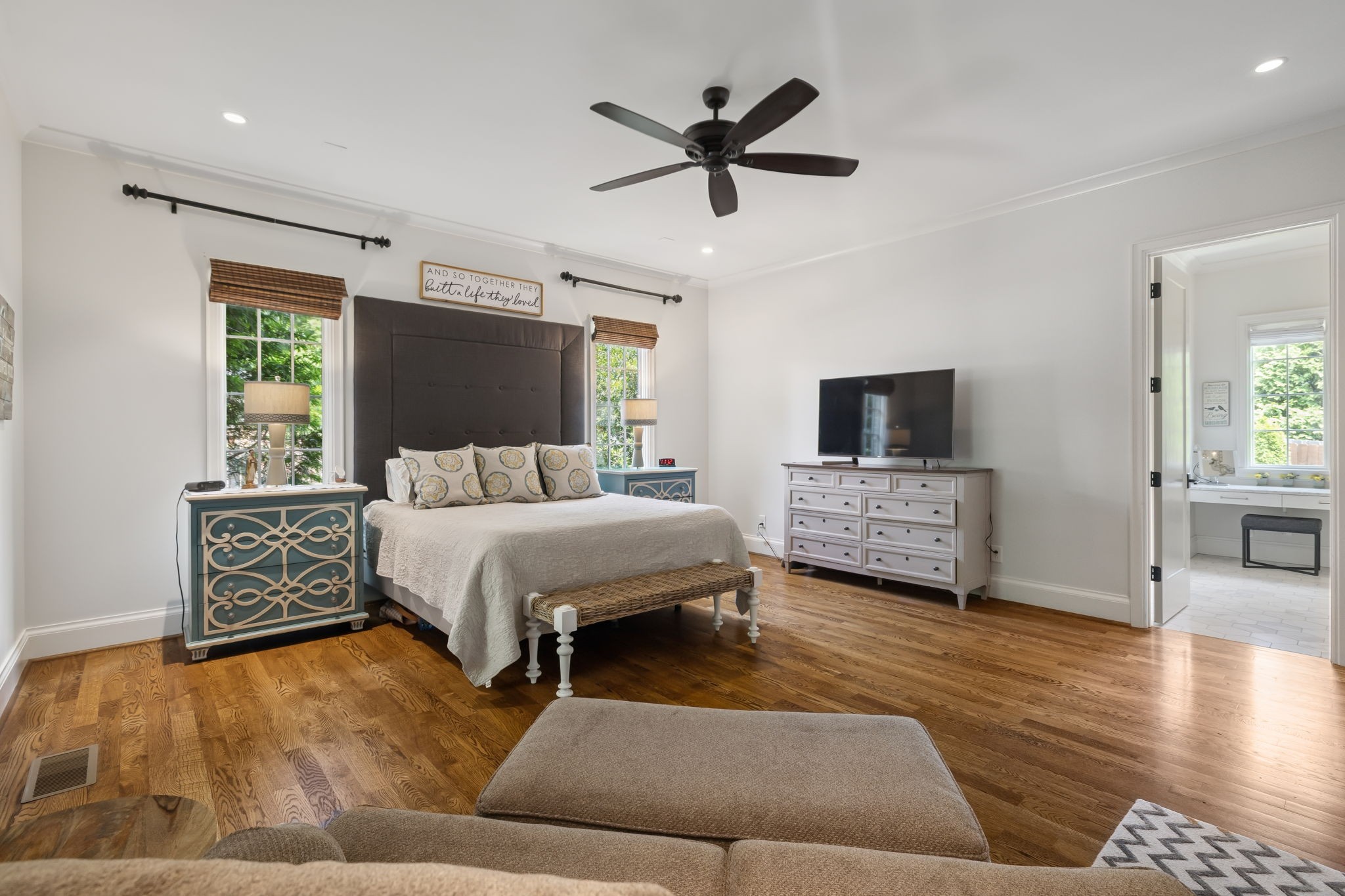 2401 Sterling Road Nashville, TN 37215 - Photo 59 of 92 a bed room with a bed window and a flat screen tv