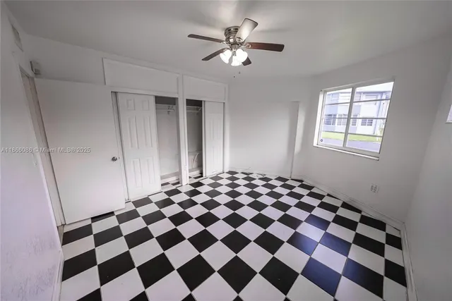 a black and white checkered floor