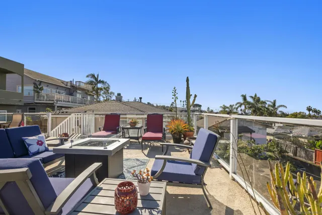 a view of roof deck with patio