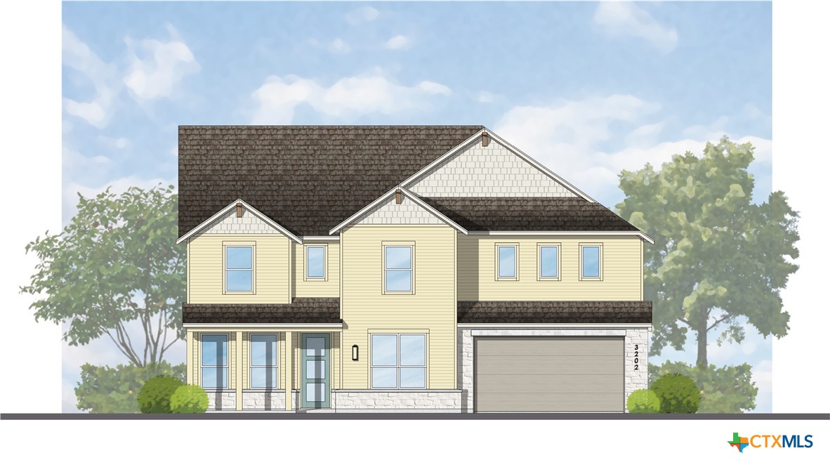 a house view with a garden space