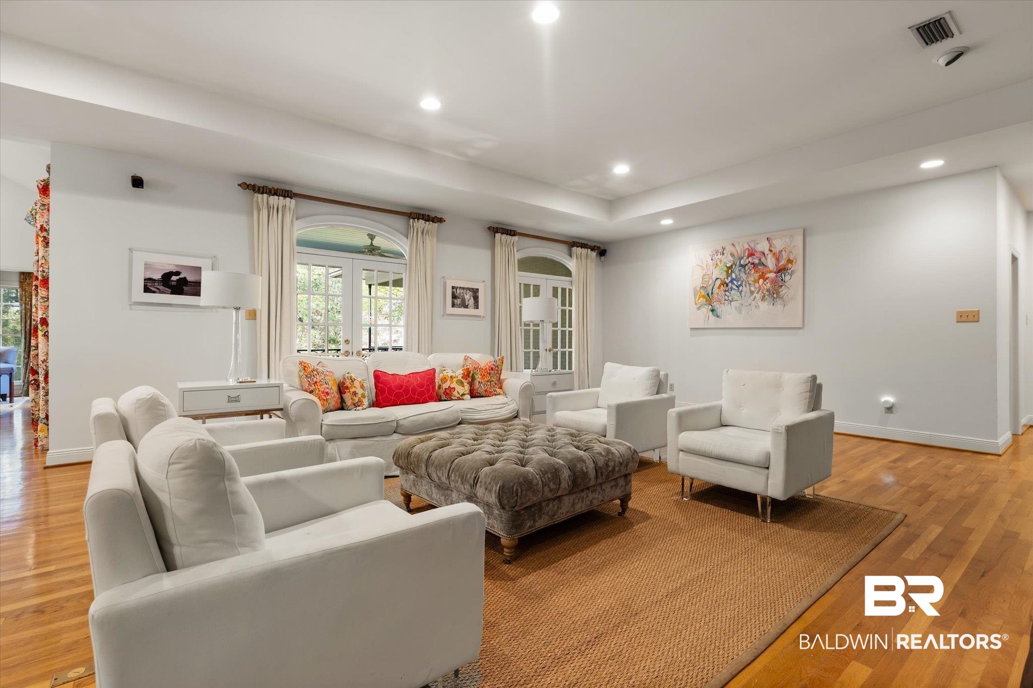 143 Myrtlewood Lane Mobile, AL 36608 - Photo 15 of 55 Living area featuring light wood finished floors, visible vents, recessed lighting, and baseboards