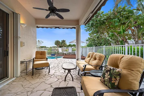a outdoor living space with furniture