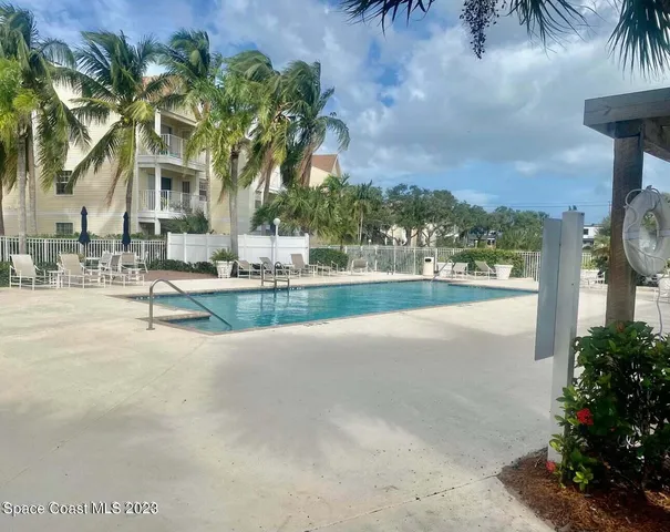 a view of a yard with palm trees