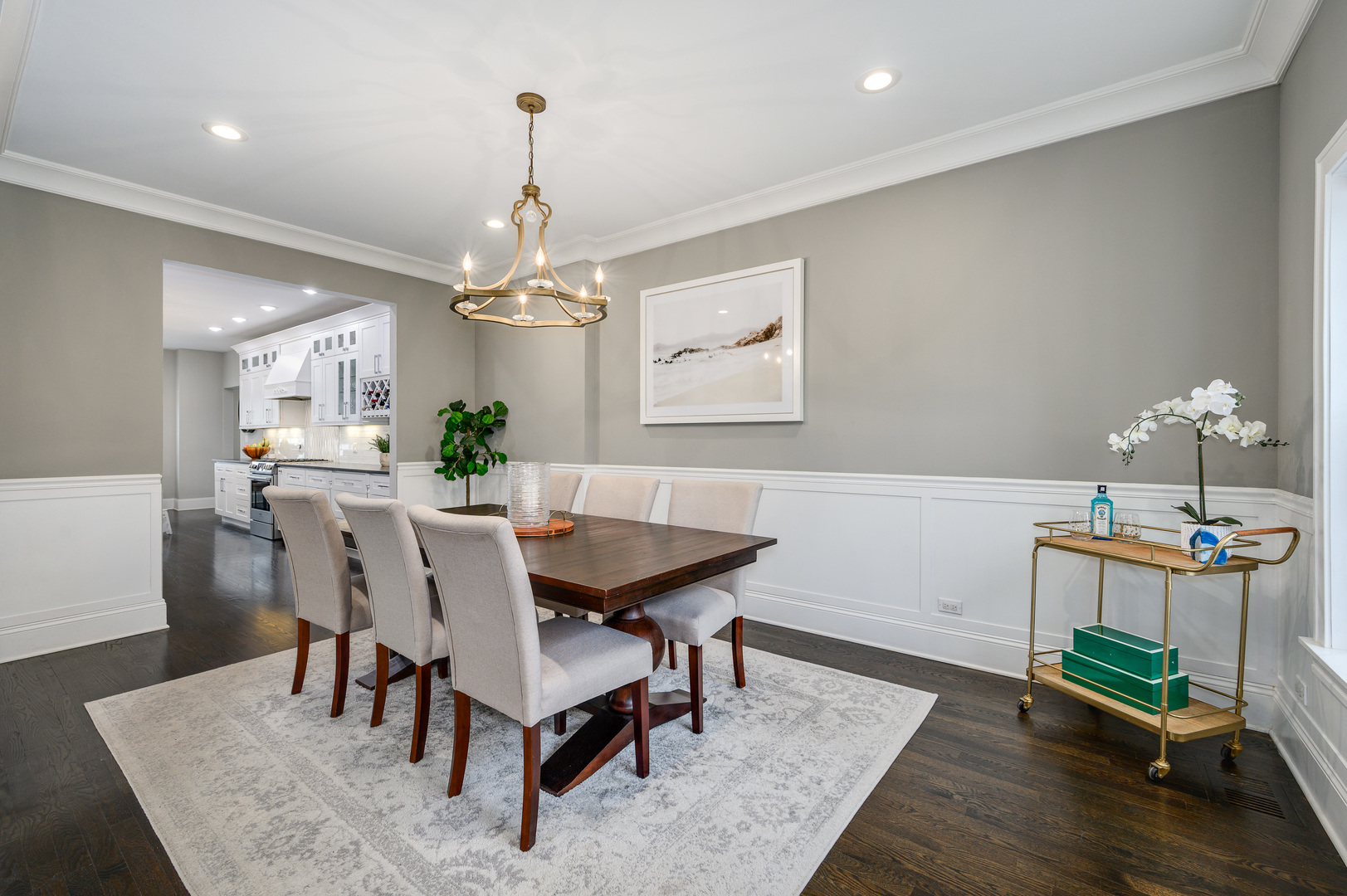808 Rolling Pass Glenview, IL 60025 - Photo 5 of 33 a view of a dining room with furniture and wooden floor