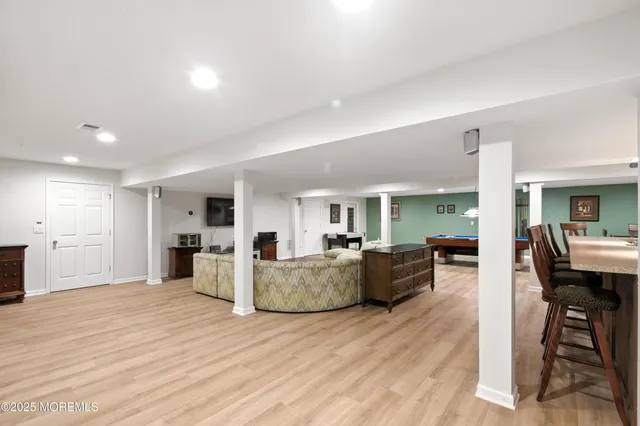 a view of a dining area with furniture