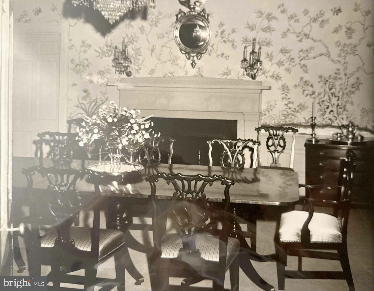 2345 Berry Hill Road Danville, VA 24541 - Photo 120 of 130 Historic Photo - Dining Room, note the Chinoiserie