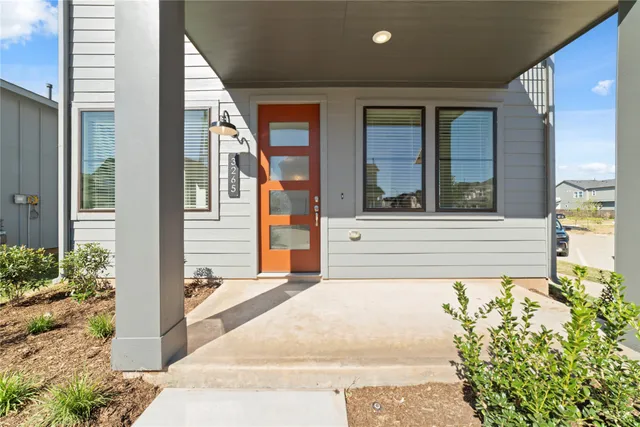 a view of a entryway door front of house
