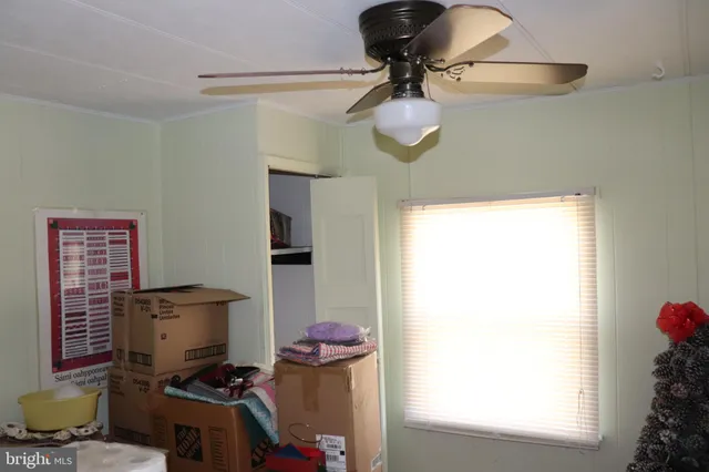 a room with a workspace