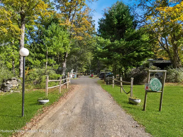 a view of a park with swings