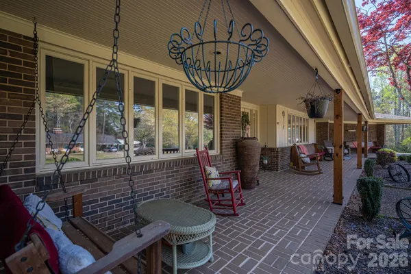 a view of an outdoor space with seating area
