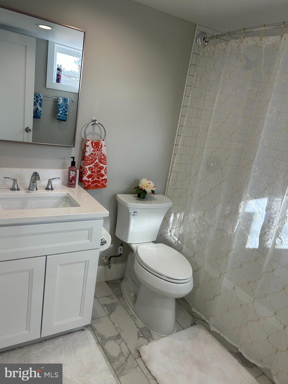 1516 Hamilton Street Northwest Washington, DC 20011 - Photo 12 of 14 a bathroom with a sink toilet and a mirror