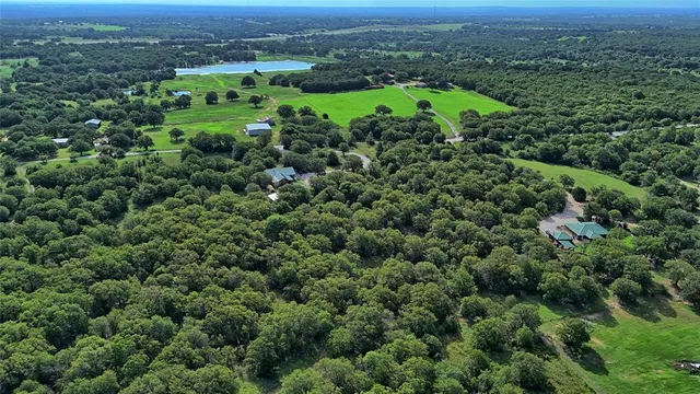 an aerial view of a lush green valley
