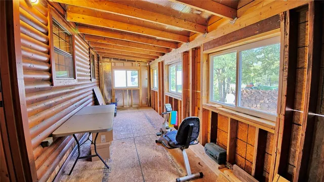 a view of an outdoor space with seating area