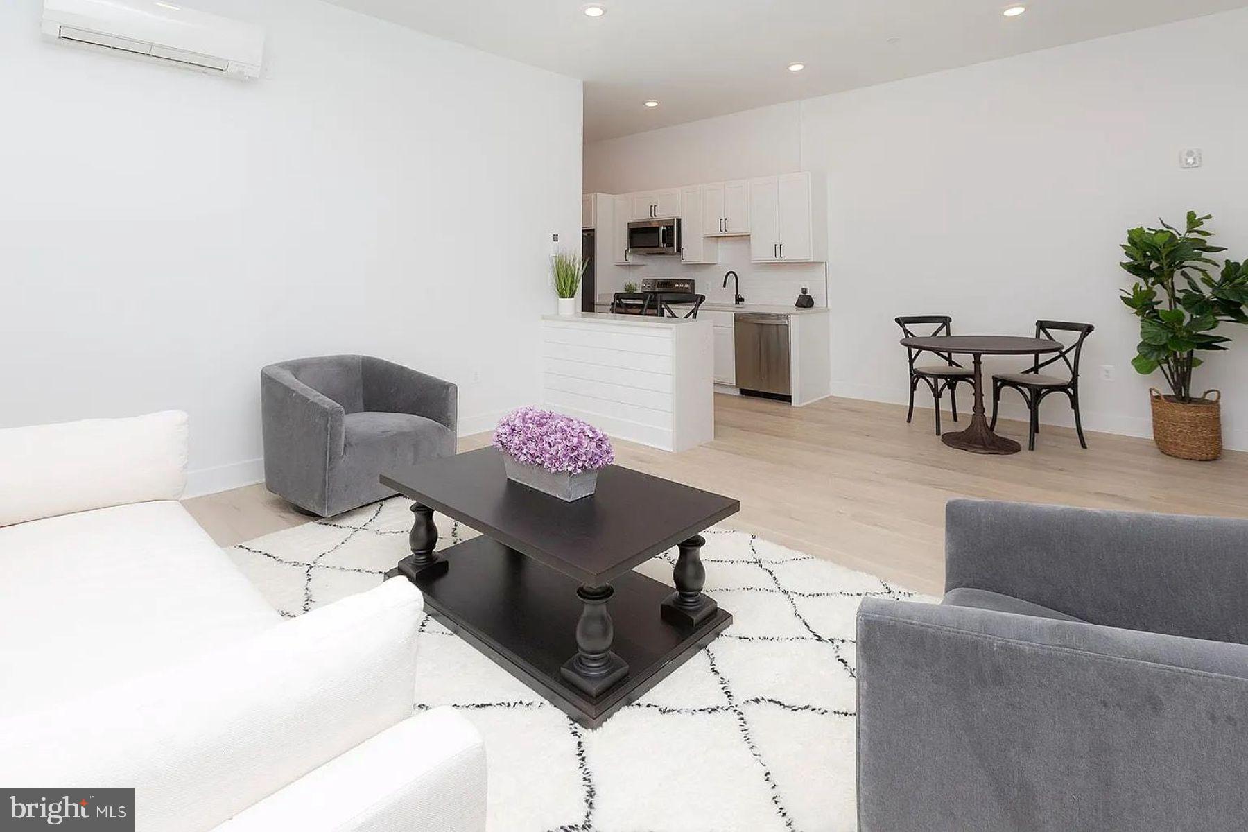 1709 Fleet Street, Unit 305 Baltimore, MD 21231 - Photo 6 of 13 a living room with furniture and kitchen view