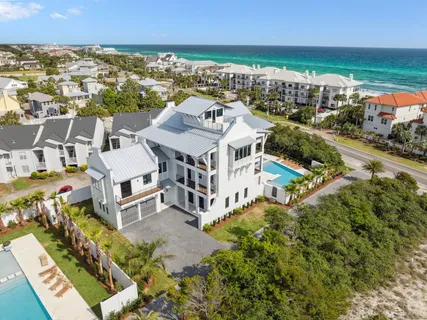 a view of a city with lawn chairs