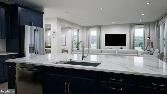 a bathroom with double sink and a mirror