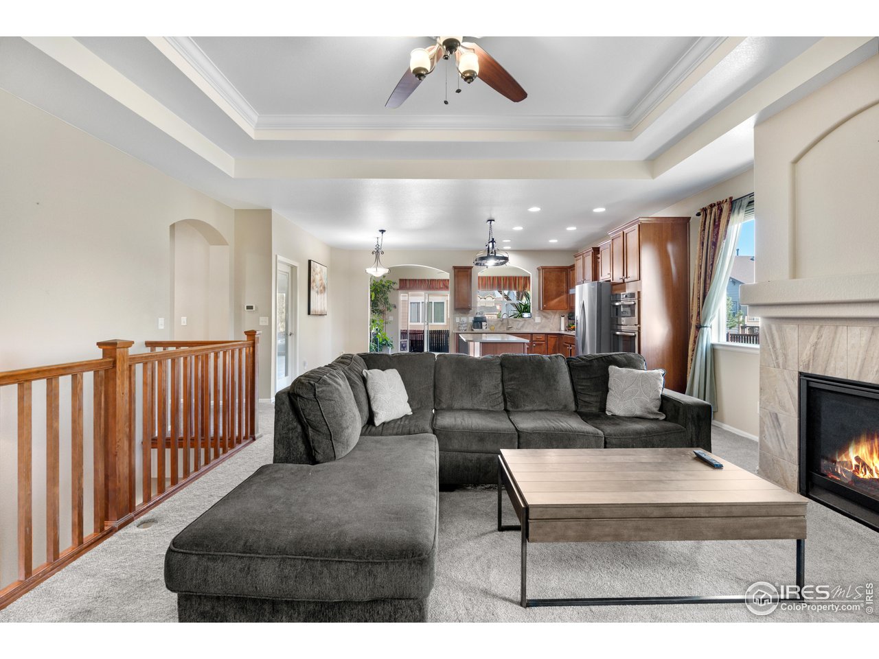 5865 Quarry Street Timnath, CO 80547 - Photo 11 of 47 a living room with furniture and a fireplace