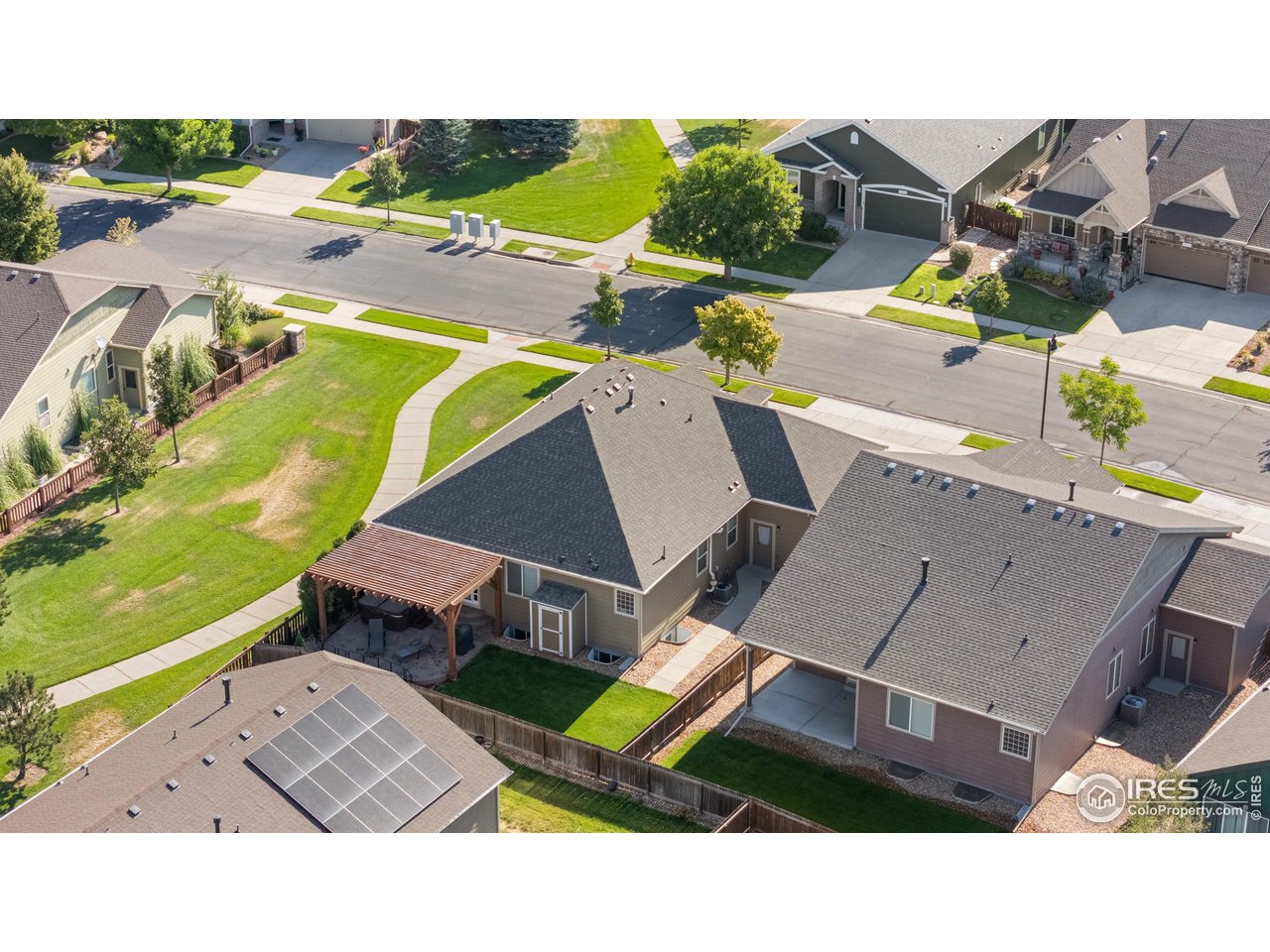 5865 Quarry Street Timnath, CO 80547 - Photo 35 of 47 an aerial view of a house with a garden