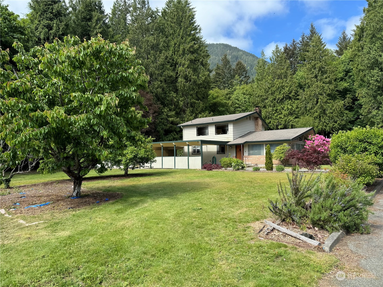 41 Cove Way Brinnon, WA 98320 - Photo 3 of 39 a view of a house with a backyard and garden