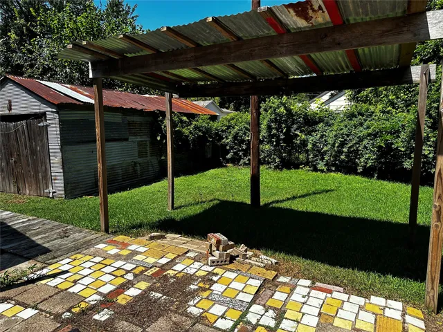 a backyard of a house