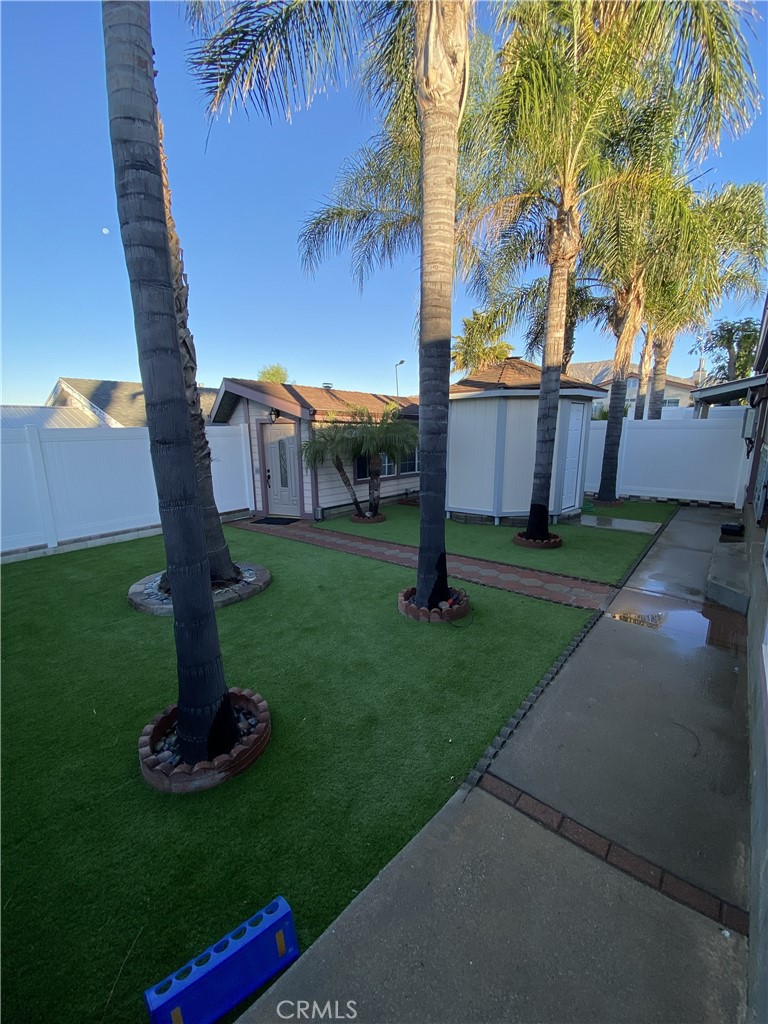 10535 Samoa Avenue Tujunga, CA 91042 - Photo 16 of 25 a view of a garden with a small yard and palm trees