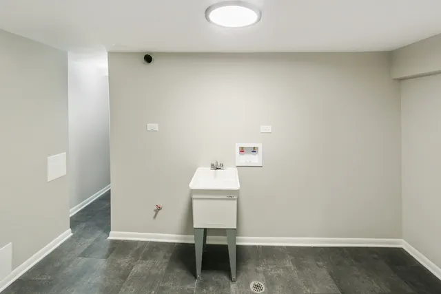 a room with a table and a chair