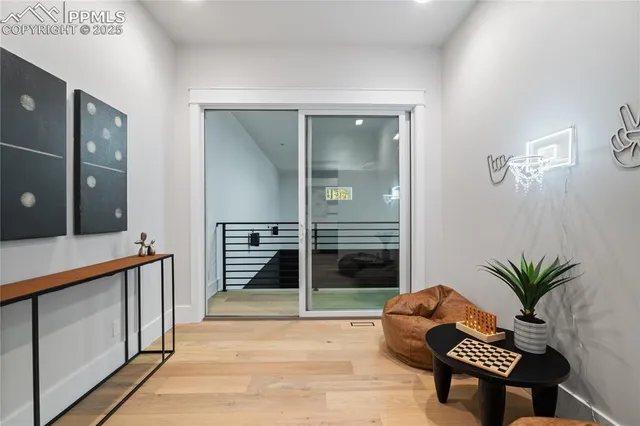 a living room with furniture