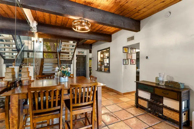 a view of a chairs and table in a patio