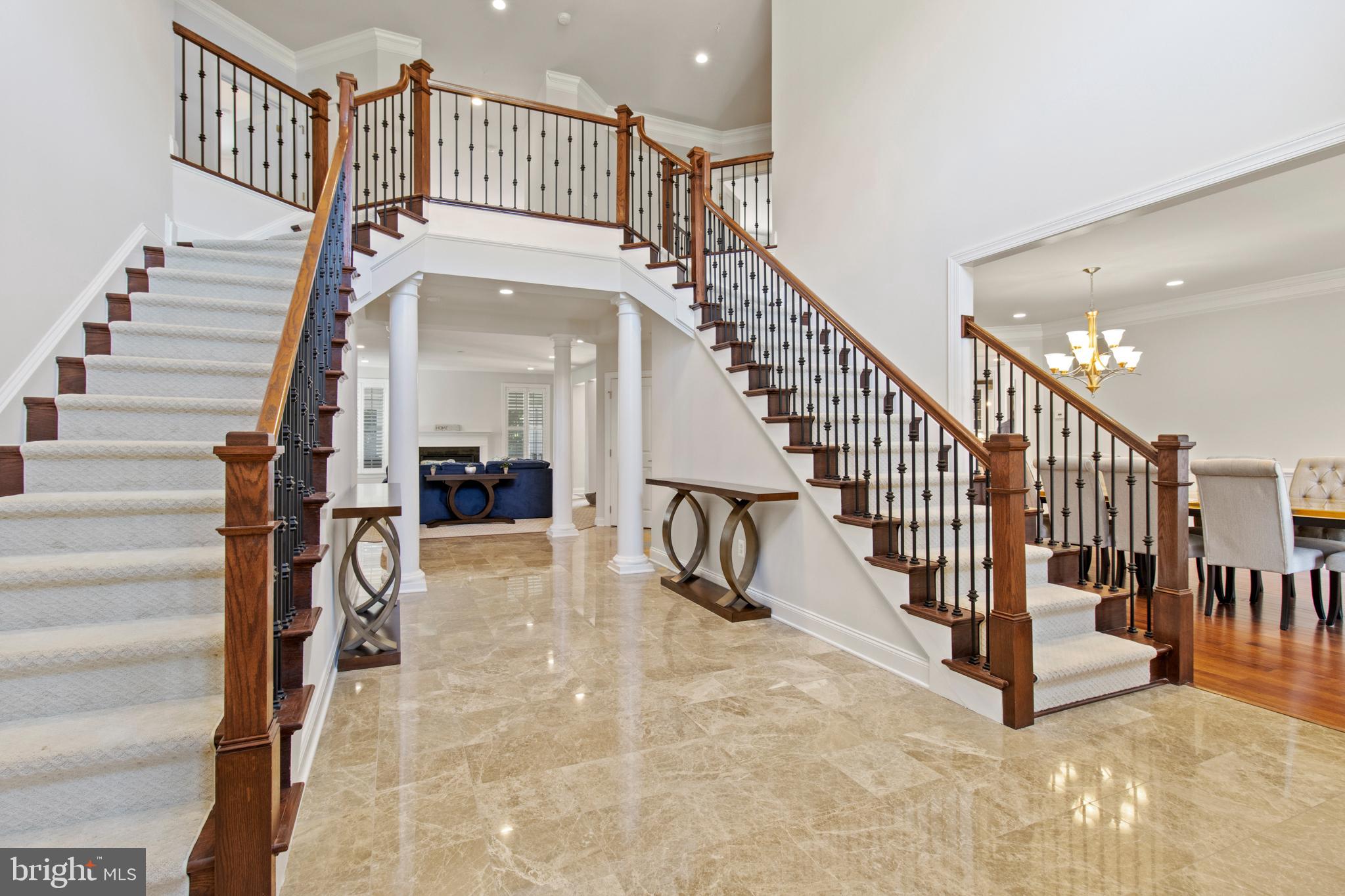 14432 Maple Ridge Court Baldwin, MD 21013 - Photo 5 of 68 Marble Floor Two Story Foyer with Dual Staircases