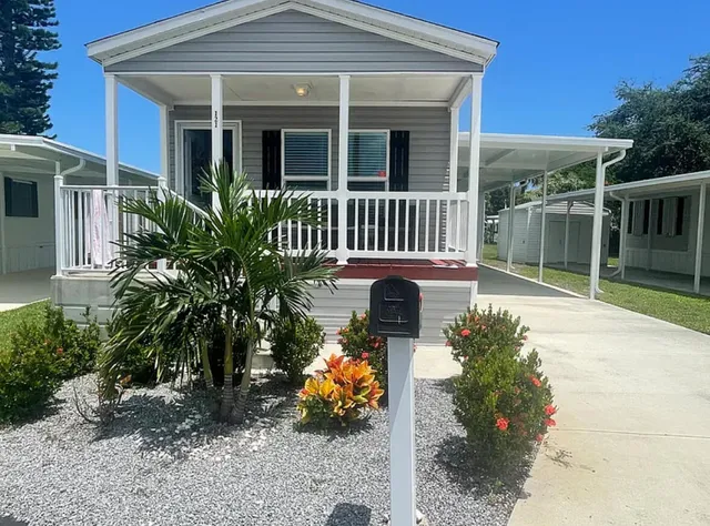 front view of a house with a porch