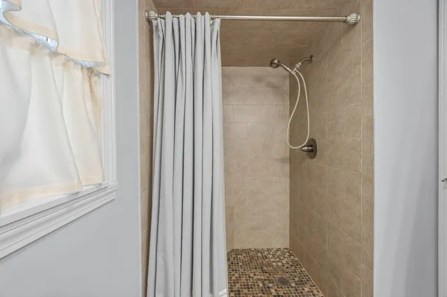 a bathroom with a shower