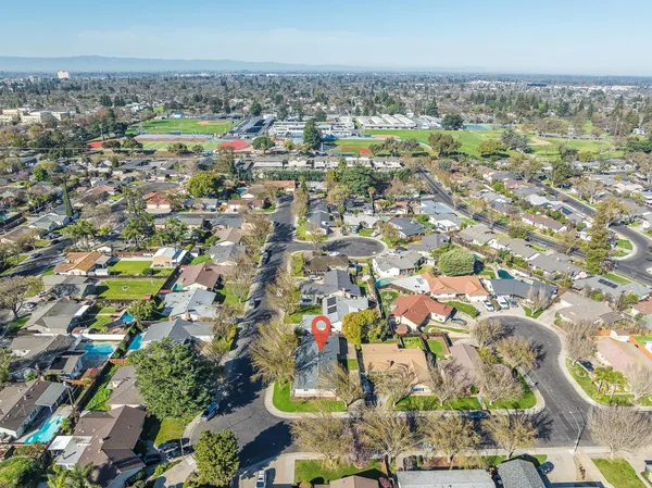 an aerial view of multiple house