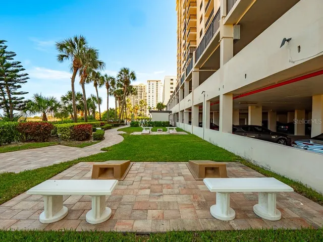 a view of a room with a big yard