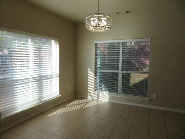 a view of a livingroom with a chandelier