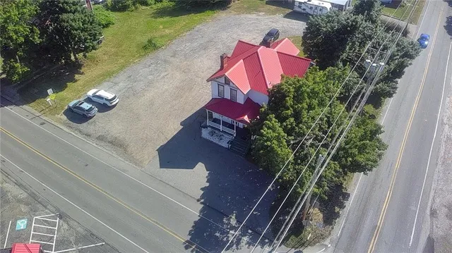 an aerial view of a house