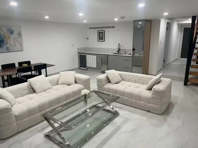 a living room with furniture