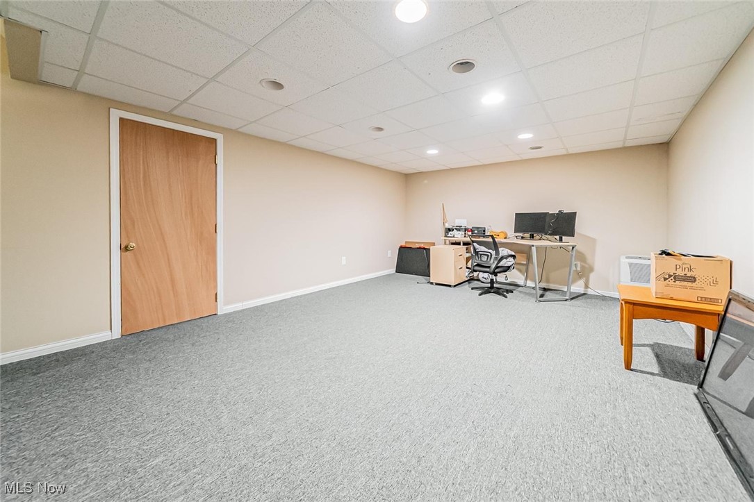 1489 Sunnyacres Road Akron, OH 44321 - Photo 27 of 33 Carpeted office space with a drop ceiling and recessed lighting