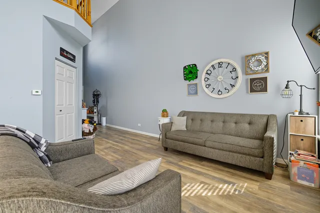 a living room with furniture and a couch