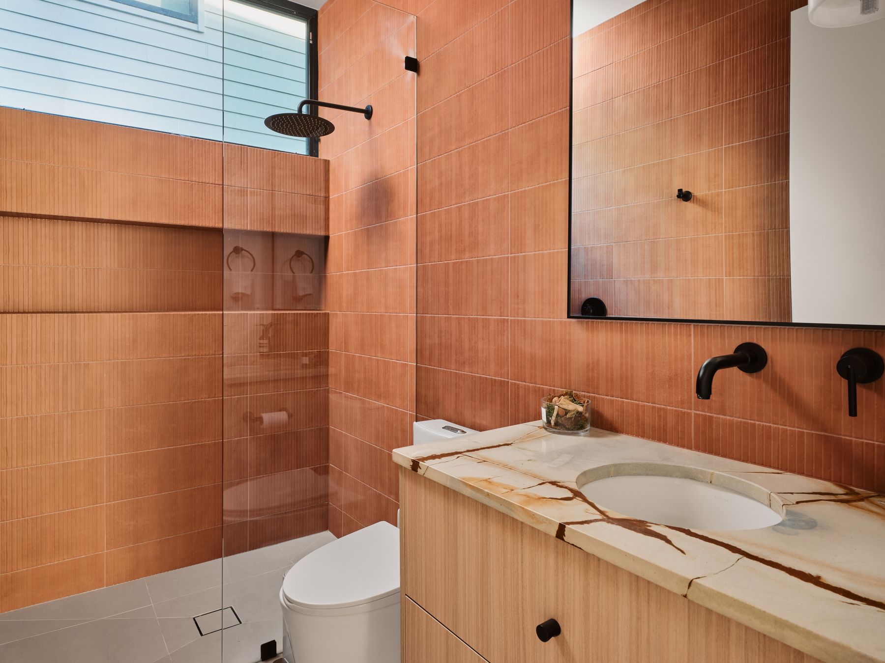 3209 Clawson Road Austin, TX 78704 - Photo 14 of 30 a bathroom with a sink a toilet and shower