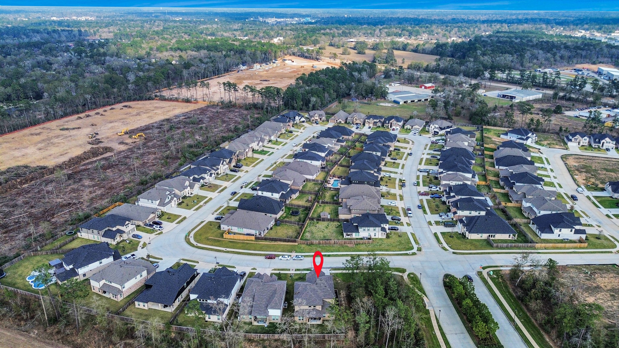 1920 Golden Spruce Lane Conroe, TX 77301 - Photo 27 of 28 an aerial view of residential houses with outdoor space and trees