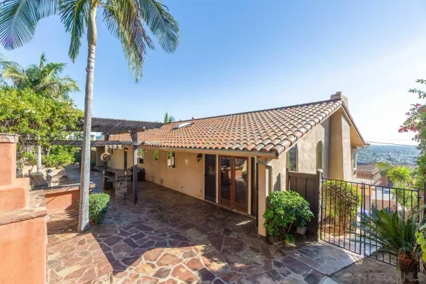 a view of a house with a patio